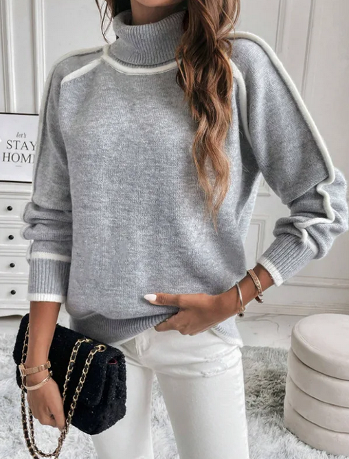  Spring Knitted Women Sweater Turtleneck Long Sleeve